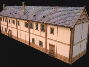 Medieval house with balcony 3D Model