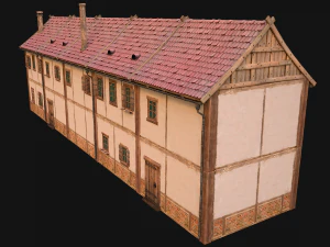Medieval house with balcony 3D Model