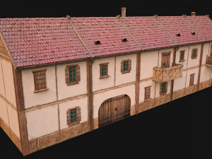Medieval house with balcony 3D Model