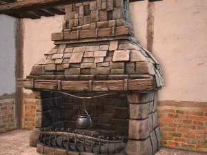 Medieval house with balcony 3D Model