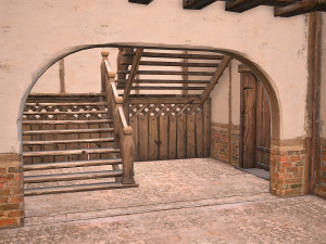 Medieval house with balcony 3Dモデル