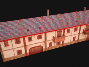 Medieval house with balcony 3D Model