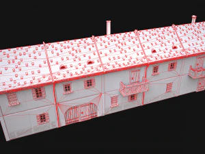 Medieval house with balcony 3D Model