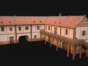 Medieval Town House with Staircase 3D Модель