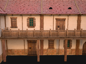 Medieval Town House with Staircase 3D Модель