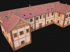 Medieval House Residence 2 Storey 3D Model