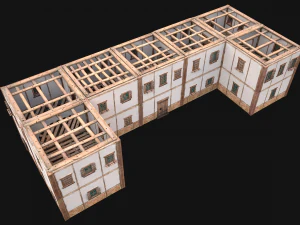 Medieval House Residence 2 Storey 3D Model
