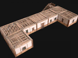 Medieval House Residence 2 Storey 3D Model