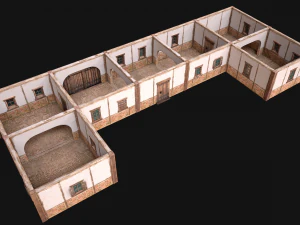 Medieval House Residence 2 Storey 3D Model