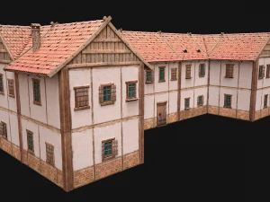 Medieval House Residence 2 Storey 3D Model