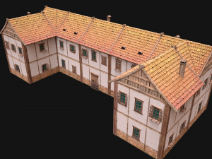 Medieval House Residence 2 Storey 3D Model