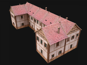 Medieval House Residence 2 Storey 3D Model