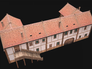 Medieval House Residence 2 Storey 3D Model