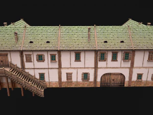 Medieval House Residence 2 Storey 3D Model