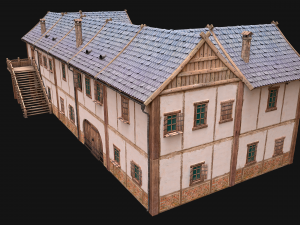 Medieval House Residence 2 Storey 3D Model