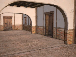 Medieval House Residence 2 Storey 3D Model