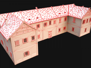 Medieval House Residence 2 Storey 3D Model
