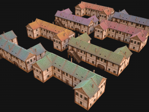 Medieval Town Buildings Set Modelo 3D