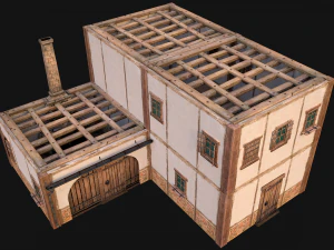 Medieval Town Buildings Set 3D Model