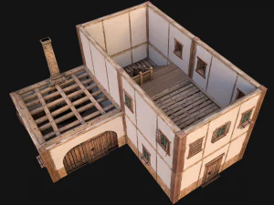 Medieval Town Buildings Set 3D Model