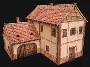 Medieval Town Buildings Set 3D Model