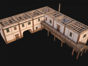 Medieval Town Buildings Set Modelo 3D