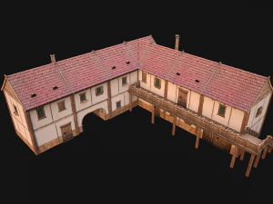 Medieval Town Buildings Set 3D Model