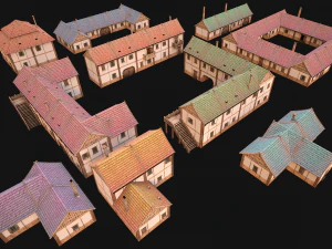 Medieval City Pack 10 Buildings 3D Model
