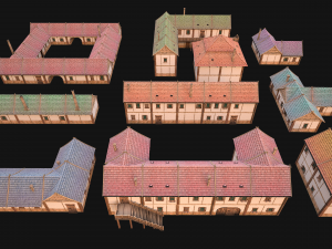 Medieval City Pack 10 Buildings 3D Model