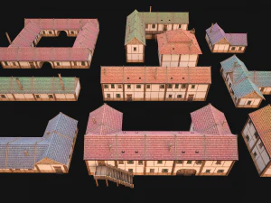 Medieval City Pack 10 Buildings 3D Model