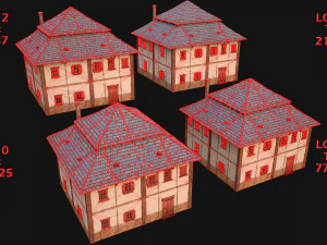 Medieval City Pack 10 Buildings 3D Model