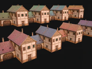 Medieval City Pack 10 Buildings 3D Model