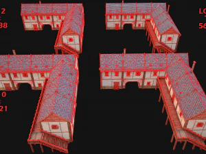Medieval City Pack 10 Buildings 3D Model