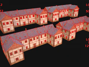 Medieval City Pack 10 Buildings 3D Model