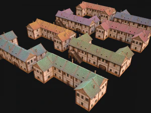 Medieval City Pack 10 Buildings 3D Model