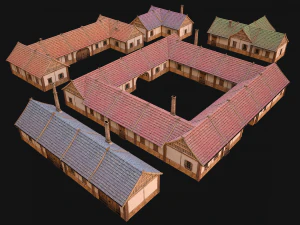 Medieval City Pack 10 Buildings 3D Model