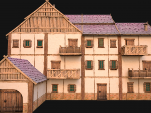 Medieval Town House Hotel Palace 3D Модель