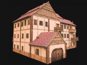 Medieval Town House Hotel Palace 3D Модель