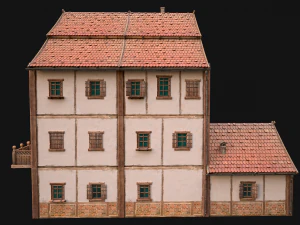 Medieval Town House Hotel Palace 3D Model