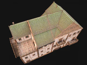 Medieval Town House Hotel Palace 3D Model