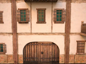 Medieval Town House Hotel Palace 3D Model