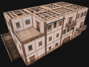 Medieval Town House Hotel Palace 3D Модель