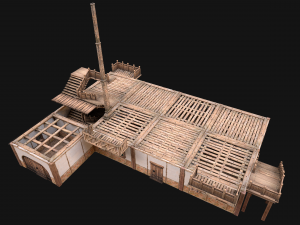 Medieval Town House Hotel Palace 3D Модель