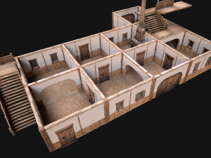 Medieval Town House Hotel Palace 3D Модель