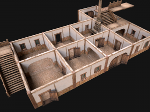 Medieval Town House Hotel Palace 3D Модель