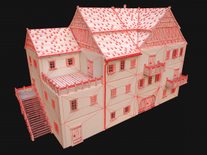 Medieval Town House Hotel Palace 3D Модель