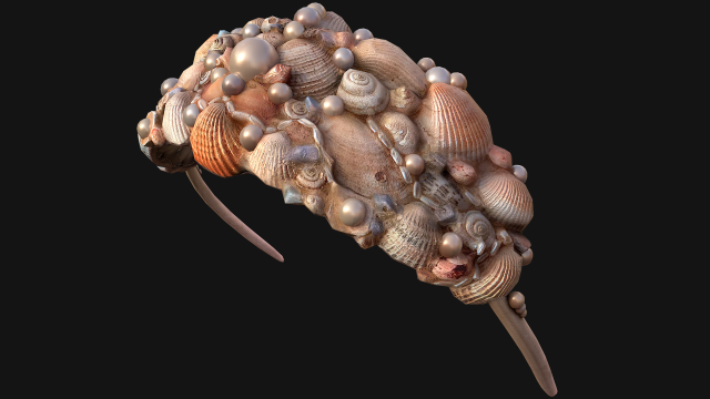 Sea Crown Mermaid Hair Band 3D मॉडल .c4d .max .obj .3ds .fbx .stl .blend 