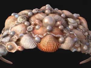 Sea Crown Mermaid Hair Band 3D Model