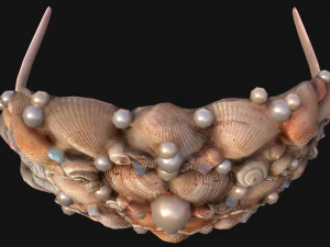 Sea Crown Mermaid Hair Band 3D Model