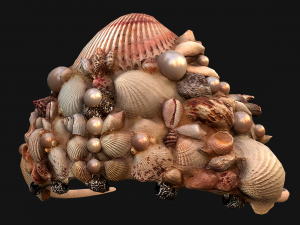 Barbie Crown Seashell Tiara Modelo 3D